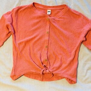 Old Navy Orange Textured Fabric